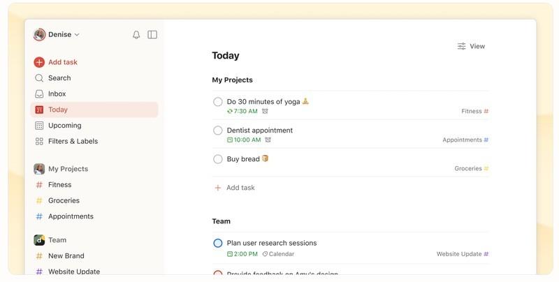 برنامه های آیپد برای بهره وری: Todoist
