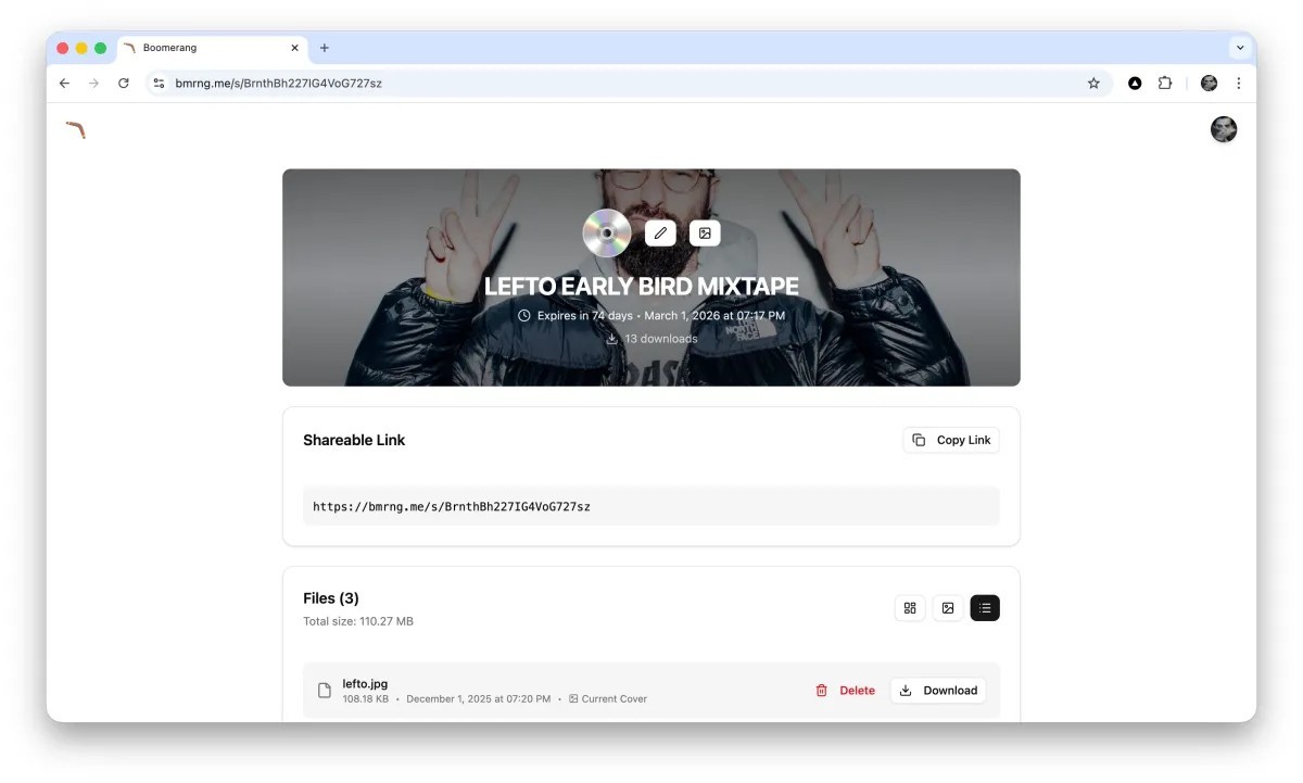 بنیان گذار وی ترنسفر سرویس انتقال فایل بدون ثبت نام بومرنگ را راه اندازی کرد