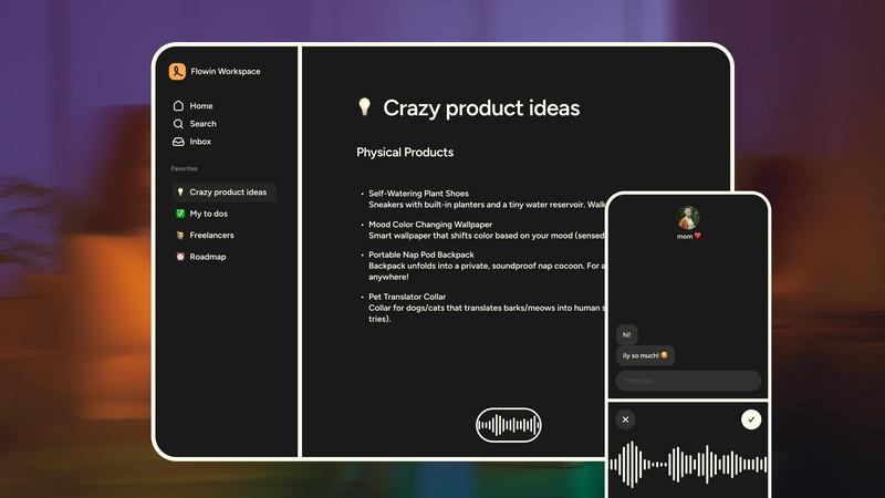 تصویری از رابط کاربری Wispr Flow، یکی از بهترین برنامه های صدا به متن