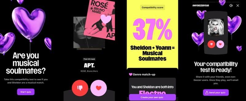 نمونه ای از نتایج آزمون خلاصه سال موسیقی دیزر و اشتراک گذاری آن با دوستان