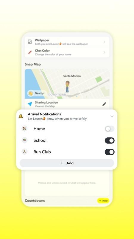 نشان دادن نحوه کار اعلام رسیدن خودکار در اسنپ چت