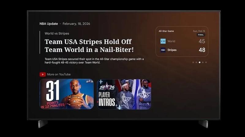 خلاصه های ورزشی؛ یکی از امکانات هوش مصنوعی گوگل تی وی