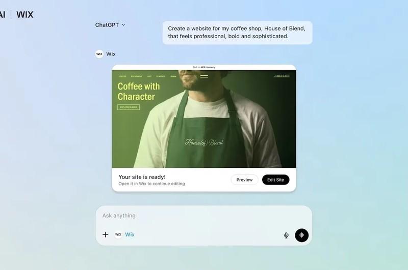 کاربرد اپلیکیشن Wix در چت جی پی تی برای ساخت وب سایت