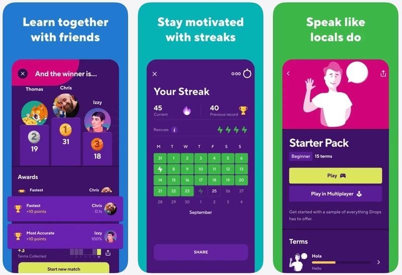 Drops؛ یادگیری زبان جدید و در لیست برنامه های کاهش اعتیاد به گوشی