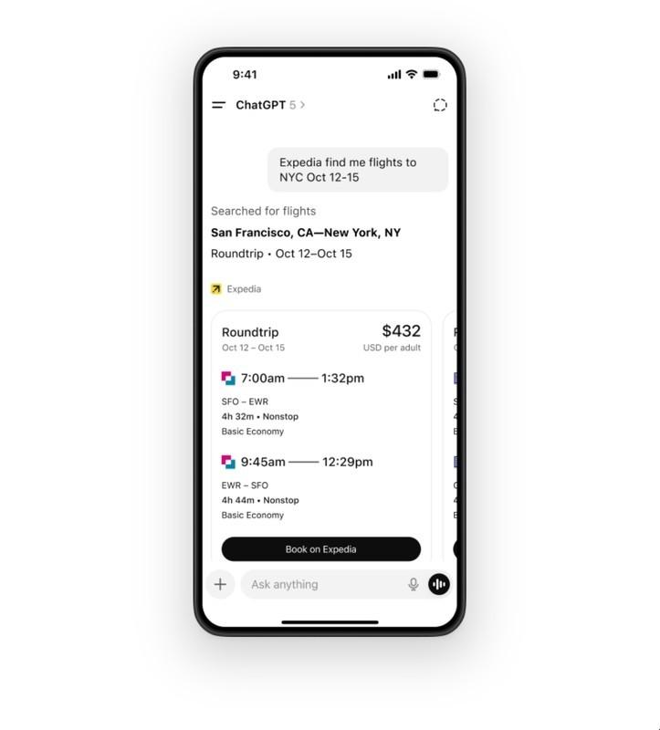 کاربرد اپلیکیشن Expedia در چت جی پی تی برای رزرو سفر
