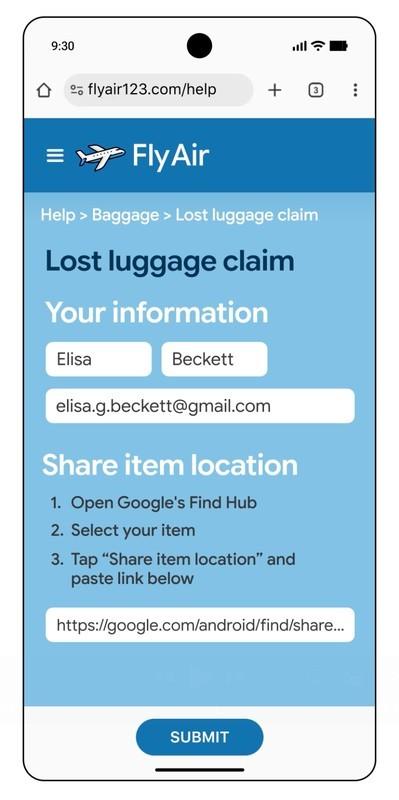 ردیابی چمدان گمشده اندروید از طریق Find Hub