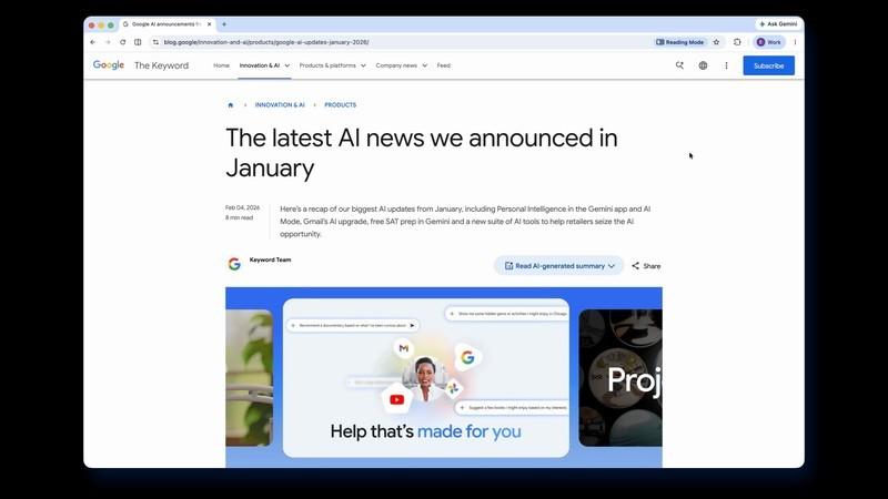 تب عمودی کروم در کنار حالت مطالعه جدید کروم